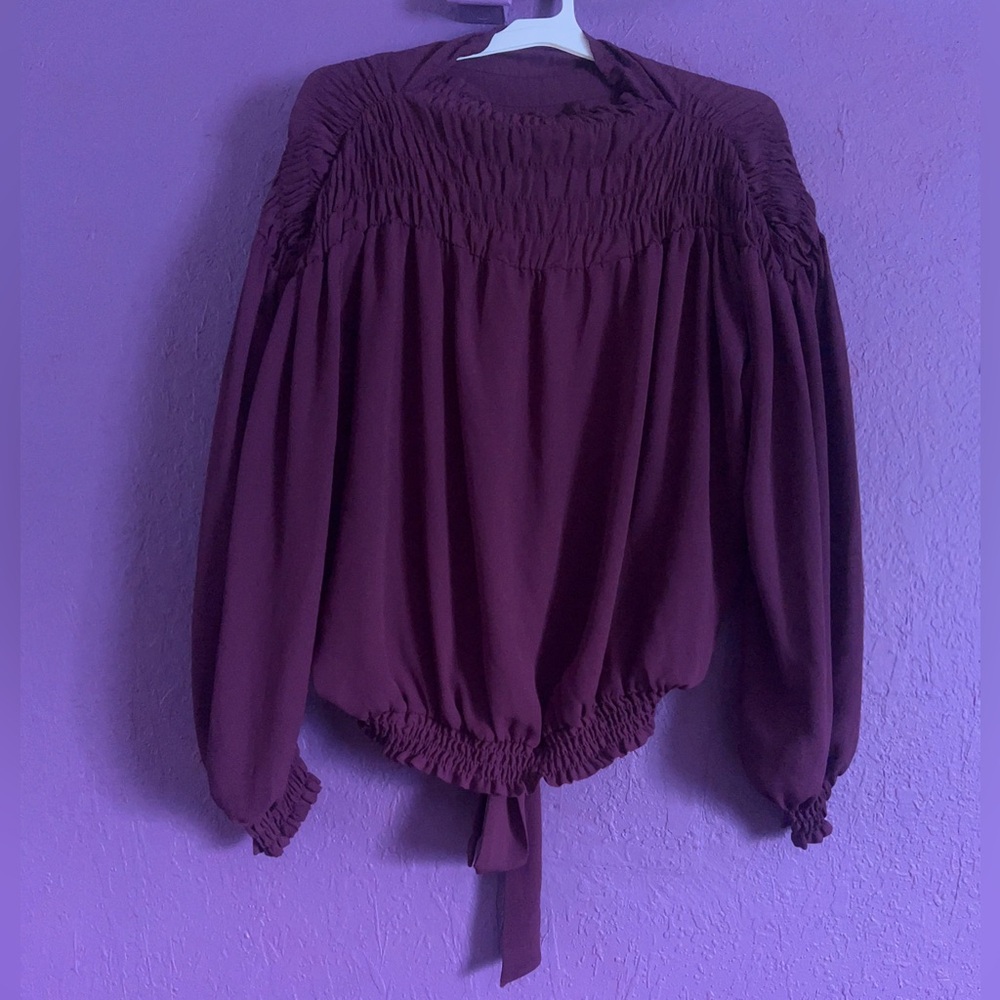 Romantic purple blouse.